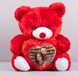 Lovely Personalized Photo Teddy Bear – Custom Printed Soft Toy Gift for Birthday, Anniversary & Valentine’s Day